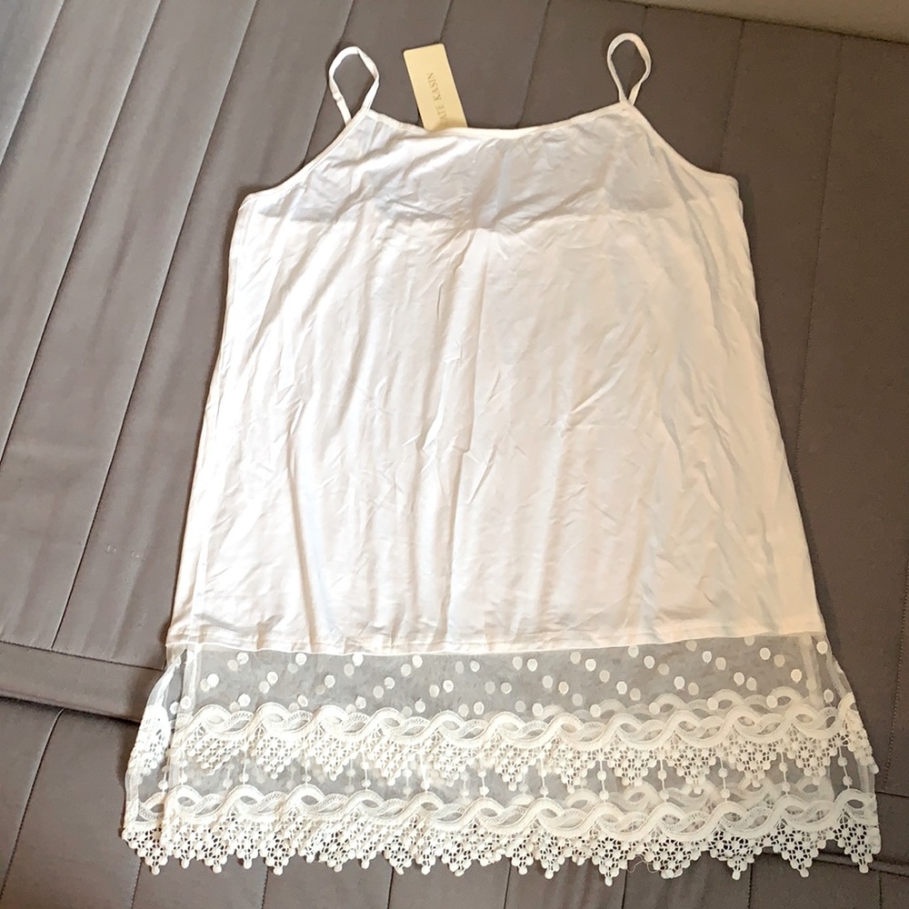 Camisole slip dress size XL white with lace trim